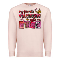 Pale Pink my favorite valentine calls me mama Premium Sweatshirt - OliviaCreatesArt