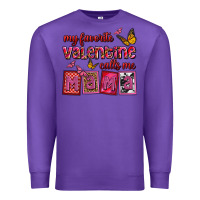 Purple my favorite valentine calls me mama Premium Sweatshirt - OliviaCreatesArt