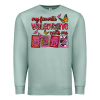 Seafoam my favorite valentine calls me mama Premium Sweatshirt - OliviaCreatesArt