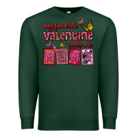 Sports Green my favorite valentine calls me mama Premium Sweatshirt - OliviaCreatesArt