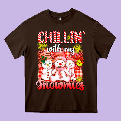 Chillin  With My Red Snowmies Heavy Core Tee Designed By Adodesignshop
