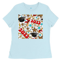 Baby Blue graduation 2022 seamless pattern Ladies Tee - BundleAndBundleShop