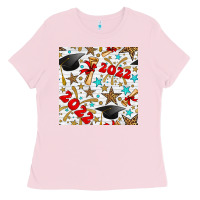 Bubblegum Pink graduation 2022 seamless pattern Ladies Tee - BundleAndBundleShop