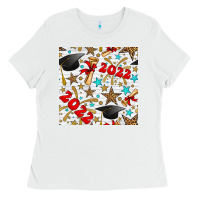 White graduation 2022 seamless pattern Ladies Tee - BundleAndBundleShop