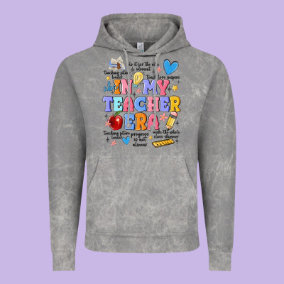 In My Teacher Era Vintage Hoodie Designed By Maliassmallbusiness