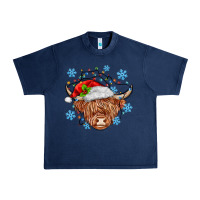 Navy christmas cow Urban Heavy Tee - MaliasSmallBusiness