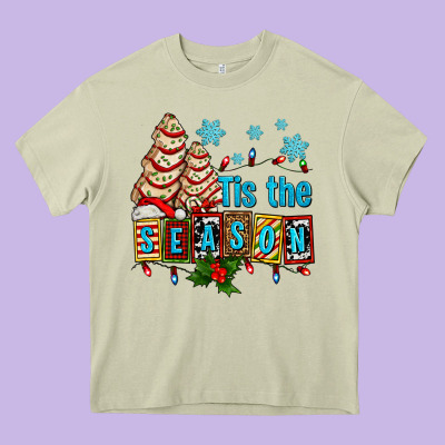Tis The Season Christmas Tree Cake Ado Heavy Core Tee Designed By Adodesignshop