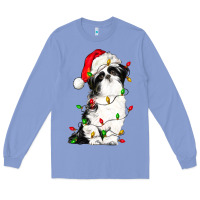 Colony Blue christmas shih tzu dog Long Sleeve Tee - LillyAllenDesigns