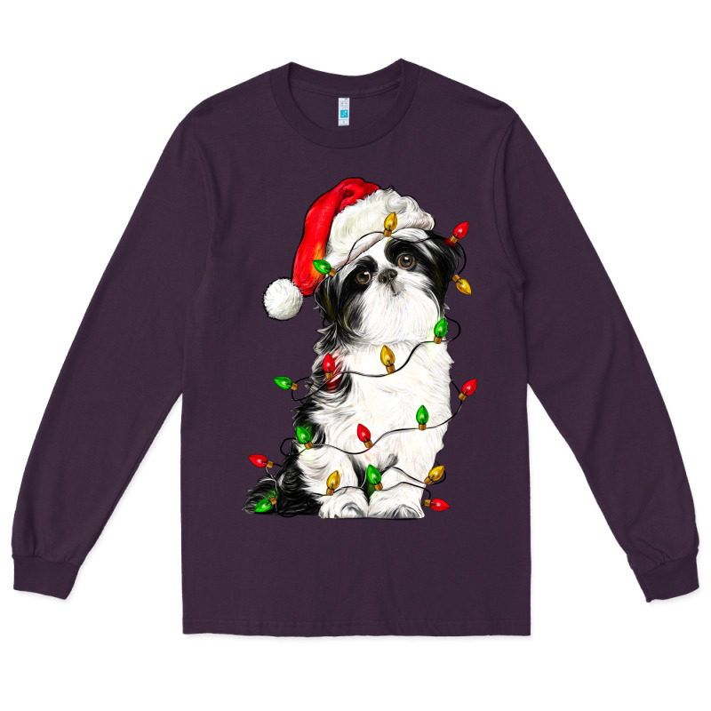 Christmas Shih Tzu Dog Long Sleeve Tee by LillyAllenDesigns | Teevron
