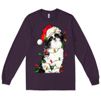 Plum christmas shih tzu dog Long Sleeve Tee - LillyAllenDesigns