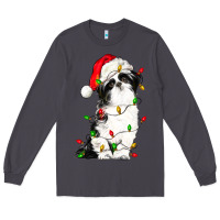 Smoke christmas shih tzu dog Long Sleeve Tee - LillyAllenDesigns