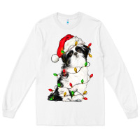 White christmas shih tzu dog Long Sleeve Tee - LillyAllenDesigns