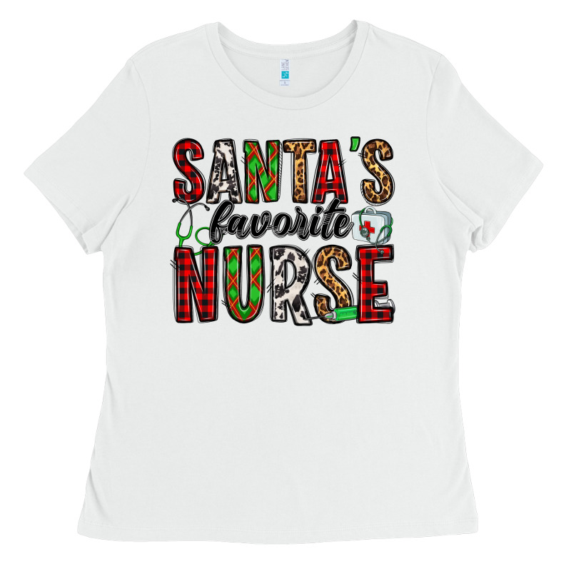 Santa's Favorite Nurse Ladies Tee by Jasminsmagicworld | Teevron