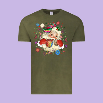 Mexican Christmas Santa Vintage Tee Designed By Maliassmallbusiness