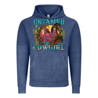 Vintage Denim untamed cowgirl Vintage Hoodie - NancyCooperArtShop
