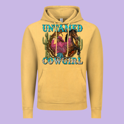 Untamed Cowgirl Vintage Hoodie Designed By Nancycooperartshop
