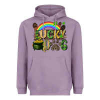 Lavender Lucky dog St. Patrick's Day Heavyweight Hoodie - CowGirlArtShop