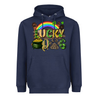Navy Lucky dog St. Patrick's Day Heavyweight Hoodie - CowGirlArtShop