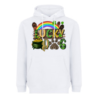 White Lucky dog St. Patrick's Day Heavyweight Hoodie - CowGirlArtShop