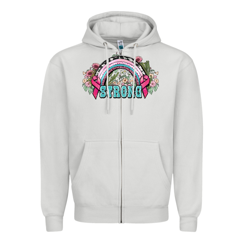 Strong Cancer Rainbow Cancer Awareness Zipper Hoodie by HowdyJamesFarm | Teevron
