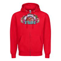 Red Strong Cancer rainbow Cancer Awareness Zipper Hoodie - HowdyJamesFarm