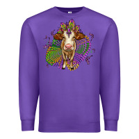 Purple simmental mardi gras Premium Sweatshirt - OliviaCreatesArt
