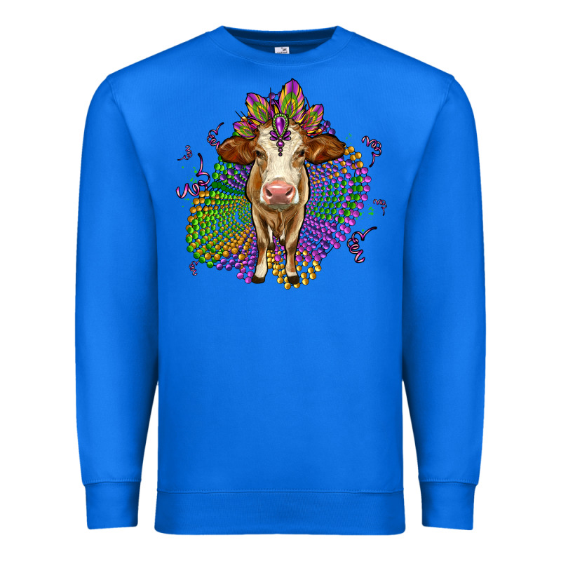 Simmental Mardi Gras Premium Sweatshirt by OliviaCreatesArt | Teevron