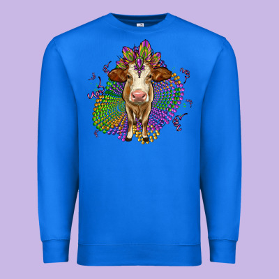 Simmental Mardi Gras Premium Sweatshirt Designed By Oliviacreatesart