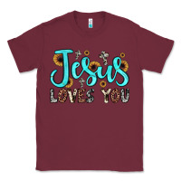 Burgundy jesus loves you Classic Tee - JahusDesignShop