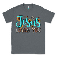 Charcoal Heather jesus loves you Classic Tee - JahusDesignShop