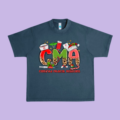 Cma Certified Medical Assistant Urban Heavy Tee Designed By Maliassmallbusiness