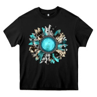 Black western sunflower gemstone Heavy Core Tee - JahusDesignShop