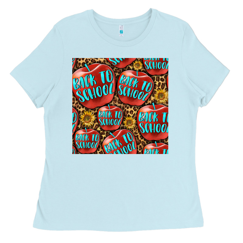 Back To School With Apple Seamless Pattern Ladies Tee by BundleAndBundleShop | Teevron