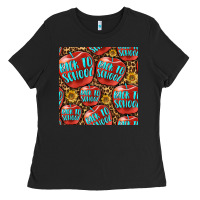 Black back to school with apple seamless pattern Ladies Tee - BundleAndBundleShop