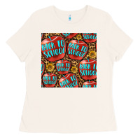 Bone back to school with apple seamless pattern Ladies Tee - BundleAndBundleShop