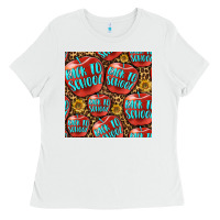 White back to school with apple seamless pattern Ladies Tee - BundleAndBundleShop