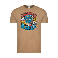 Vintage Coffee American honey smiley Vintage Tee - NancyCooperArtShop