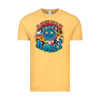 Vintage Mustard American honey smiley Vintage Tee - NancyCooperArtShop