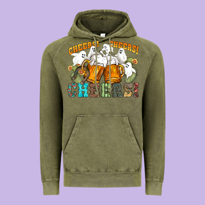 Western Cheers With Ghosts Vintage Hoodie Designed By Nancycooperartshop
