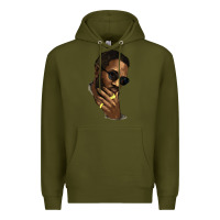 Army Green Black man Premium Hoodie - HowdyJamesFarm