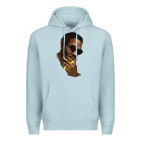 Blue Mist Black man Premium Hoodie - HowdyJamesFarm