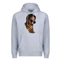 Heather Grey Black man Premium Hoodie - HowdyJamesFarm