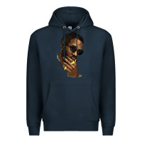 Navy Black man Premium Hoodie - HowdyJamesFarm
