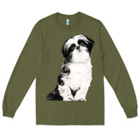 Army Green shih tzu dog Long Sleeve Tee - LillyAllenDesigns
