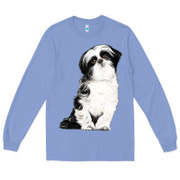 Colony Blue shih tzu dog Long Sleeve Tee - LillyAllenDesigns