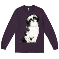 Plum shih tzu dog Long Sleeve Tee - LillyAllenDesigns