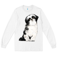 White shih tzu dog Long Sleeve Tee - LillyAllenDesigns