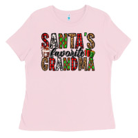 Bubblegum Pink santa's favorite grandma Ladies Tee - Jasminsmagicworld