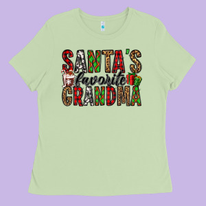 Santa's Favorite Grandma Ladies Tee Designed By Jasminsmagicworld