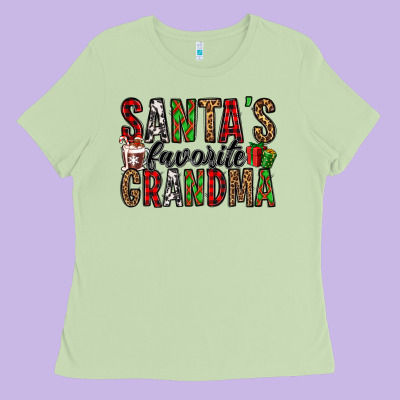 Santa's Favorite Grandma Ladies Tee Designed By Jasminsmagicworld